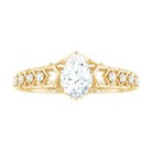 Art Deco Inspired Brilliant Cut Moissanite Solitaire Engagement Ring D-VS1 - Rosec Jewels