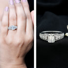 Certified Emerald Cut Moissanite Solitaire Engagement Ring for Women D-VS1 - Rosec Jewels