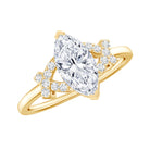 5X10 MM Moissanite Marquise Engagement Ring in Split Shank D-VS1 - Rosec Jewels