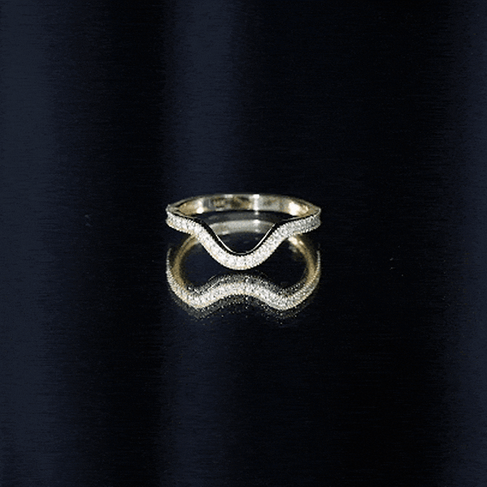 Certified Moissanite Curved Enhancer Band For Women D-VS1 - Rosec Jewels
