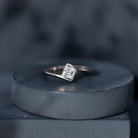 Classic Princess Cut Moissanite Solitaire Bypass Ring D-VS1 - Rosec Jewels