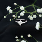 Princess Cut Moissanite Solitaire Bypass Promise Ring in Gold D-VS1 - Rosec Jewels