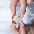 5x10mm Moissanite Marquise Engagement Ring with Leaf Engraved Shank D-VS1 - Rosec Jewels