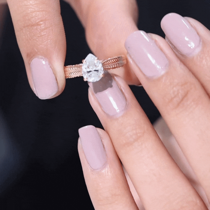 Claw Set Pear Shape Moissanite Engagement Ring D-VS1 - Rosec Jewels