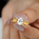Claw Set Pear Shape Moissanite Engagement Ring D-VS1 - Rosec Jewels