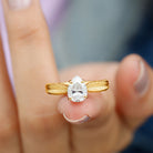 Claw Set Pear Shape Moissanite Engagement Ring D-VS1 - Rosec Jewels