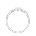 Heart Shape Moissanite Promise Ring with Crossover Band D-VS1 - Rosec Jewels