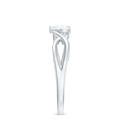 Heart Shape Moissanite Promise Ring with Crossover Band D-VS1 - Rosec Jewels