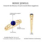 Certified 0.6 Carat Lab Grown Blue Sapphire Promise Ring with Diamond for Women AAAA - Rosec Jewels
