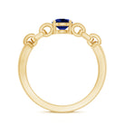 Certified 0.6 Carat Lab Grown Blue Sapphire Promise Ring with Diamond for Women AAAA - Rosec Jewels