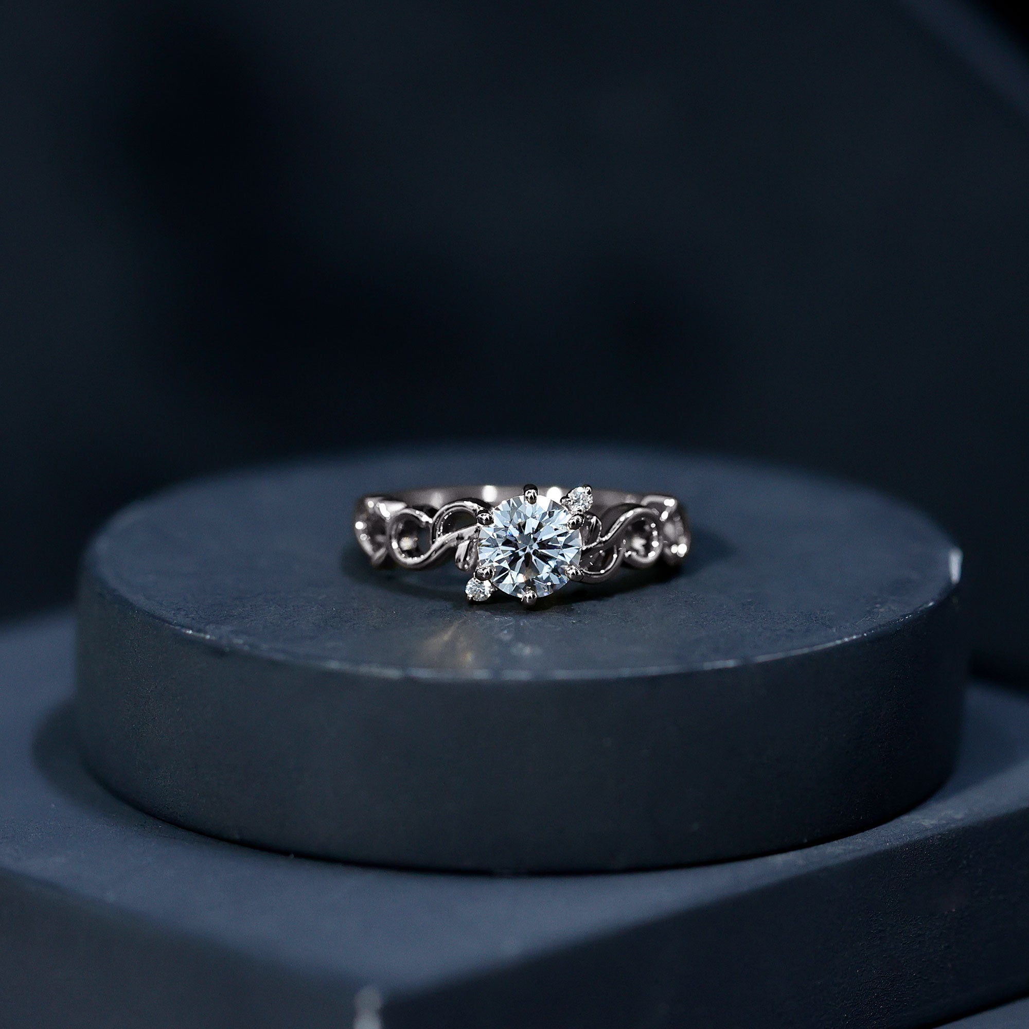 Rosec Jewels-Lab Grown Diamond Art Deco Engagement Ring