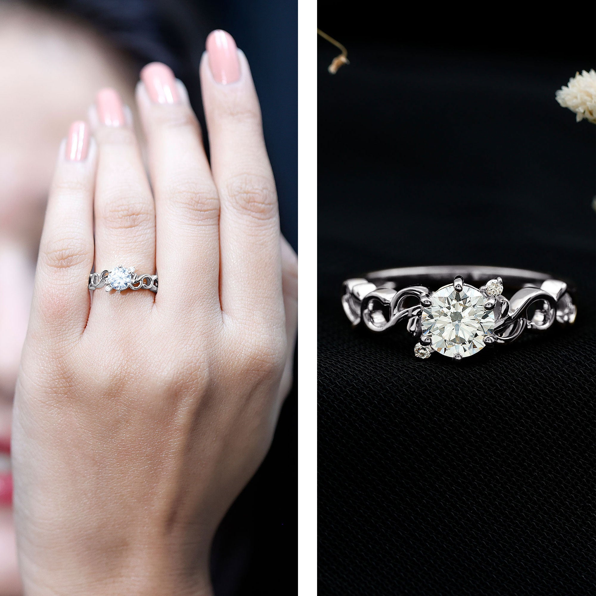 Rosec Jewels-Lab Grown Diamond Art Deco Engagement Ring