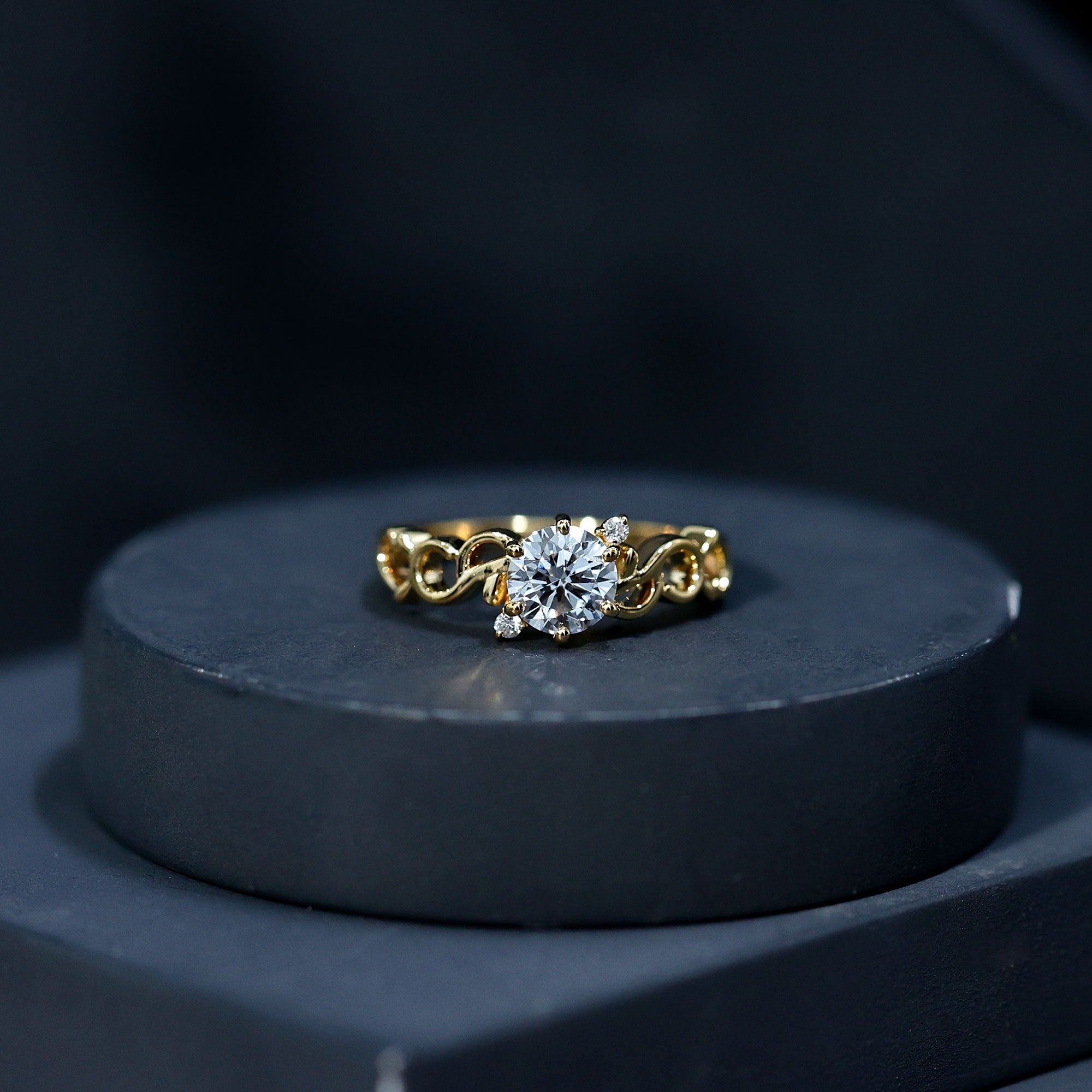 Rosec Jewels-Lab Grown Diamond Art Deco Engagement Ring