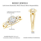 Lab Grown Diamond Halo Engagement Ring Lab - ( EF-VS ) - Rosec Jewels