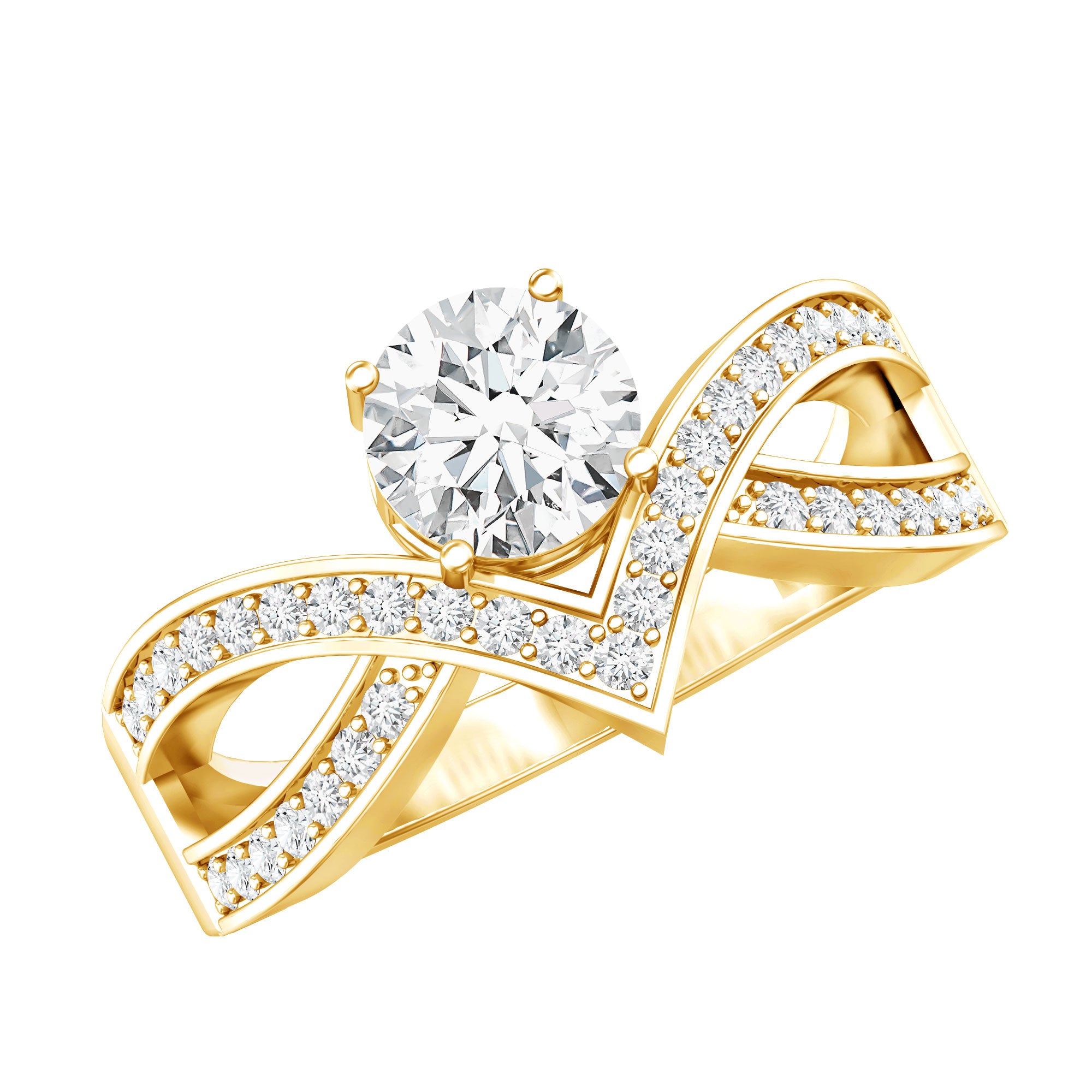 Rosec Jewels-Certified Lab Grown Diamond Designer Solitaire Engagement Ring