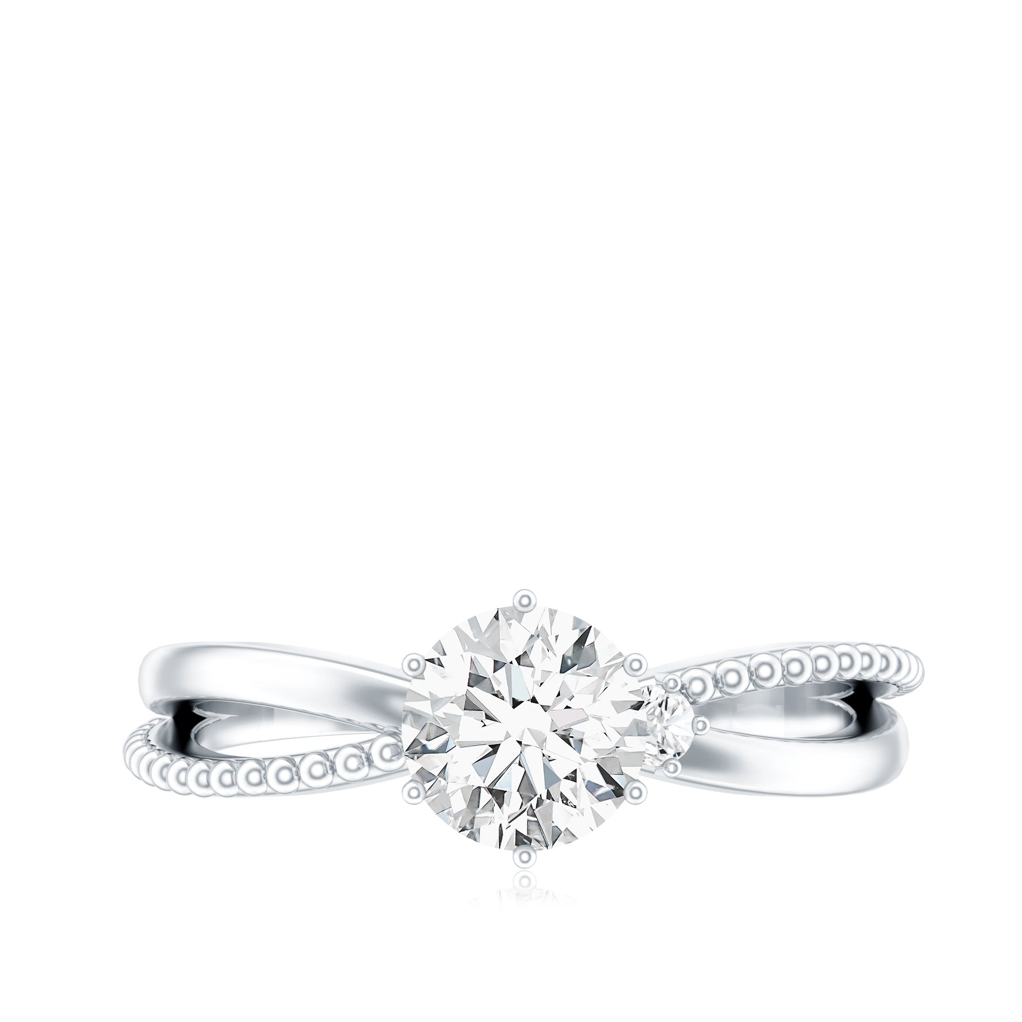 Rosec Jewels-Lab Grown Diamond Solitaire Splt Shank Engagement Ring