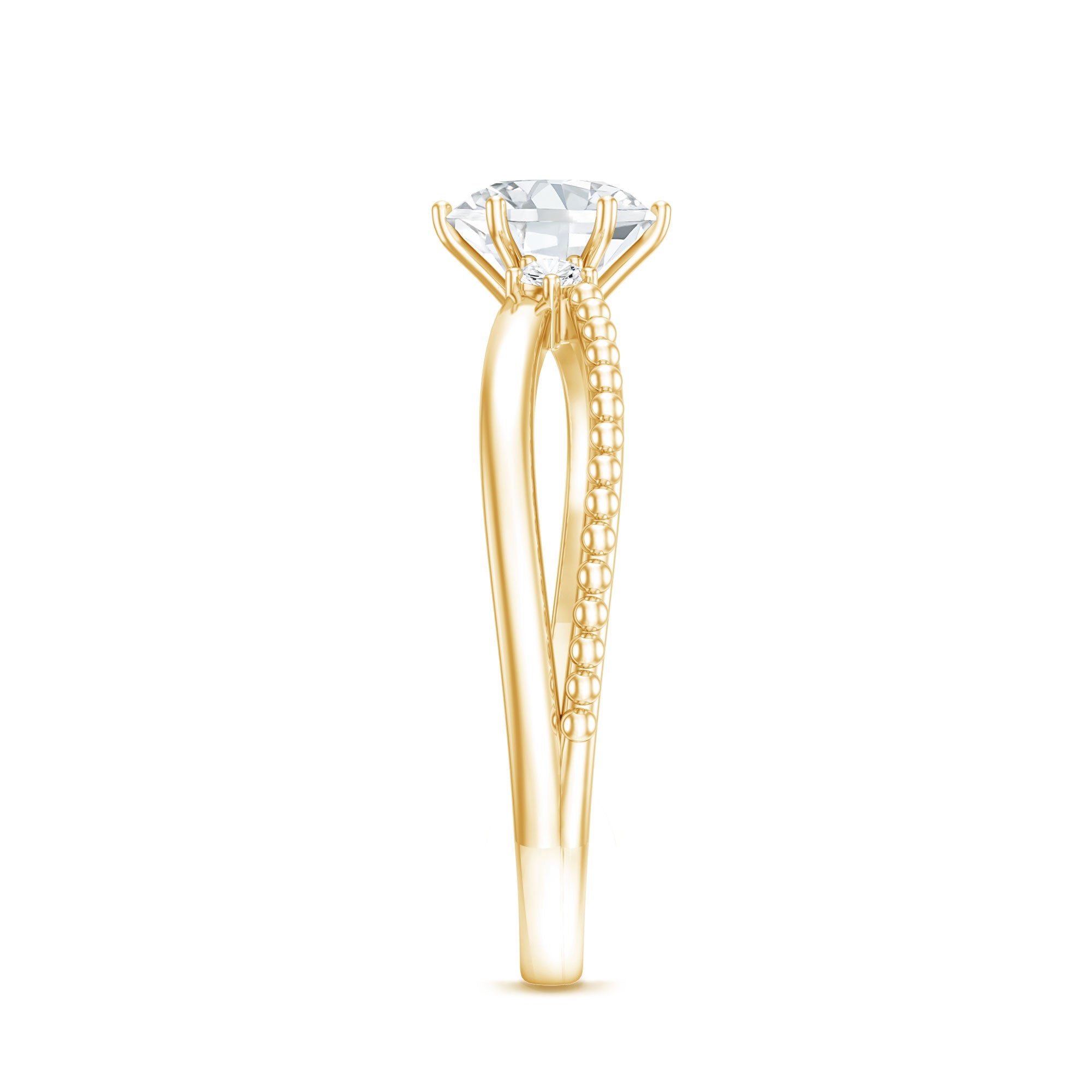 Rosec Jewels-Lab Grown Diamond Solitaire Splt Shank Engagement Ring