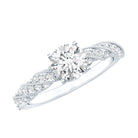 Round Shape Lab Grown Diamond Solitaire Engagement Ring Lab - ( EF-VS ) - Rosec Jewels