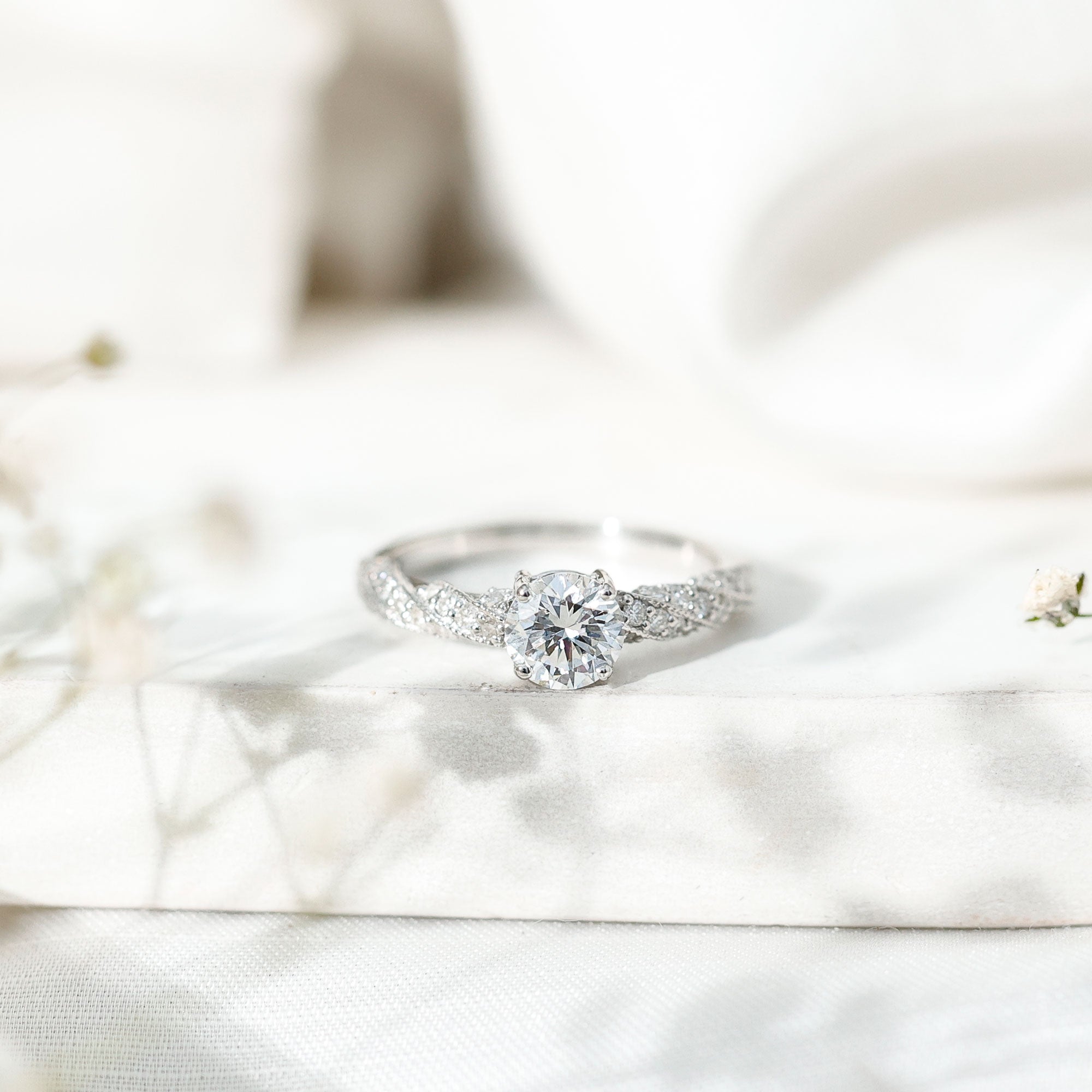 Round Shape Lab Grown Diamond Solitaire Engagement Ring Lab - ( EF-VS ) - Rosec Jewels