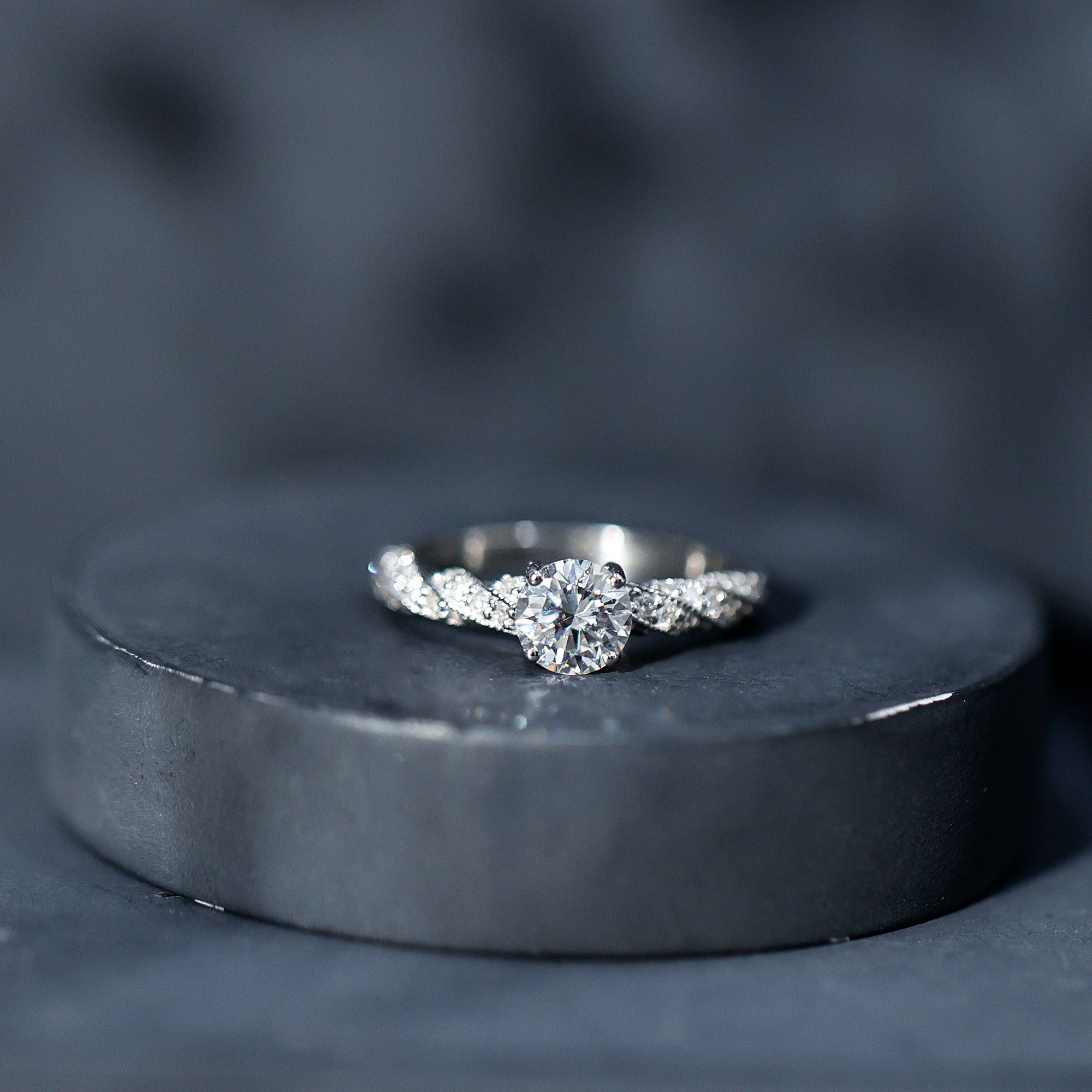 Round Shape Lab Grown Diamond Solitaire Engagement Ring Lab - ( EF-VS ) - Rosec Jewels
