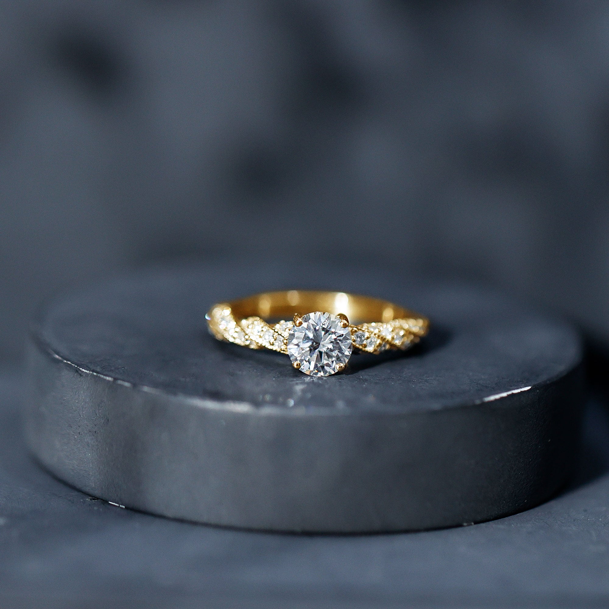 Round Shape Lab Grown Diamond Solitaire Engagement Ring Lab - ( EF-VS ) - Rosec Jewels