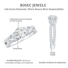Lab Grown Diamond Round Engagement Ring With Side Stone Lab - ( EF-VS ) - Rosec Jewels