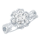 Nature Inspired Lab Grown Diamond Engagement Ring Lab - ( EF-VS ) - Rosec Jewels