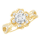 Nature Inspired Lab Grown Diamond Engagement Ring Lab - ( EF-VS ) - Rosec Jewels