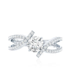 Certified Lab Grown Diamond Bypass Engagement Ring Lab - ( EF-VS ) - Rosec Jewels