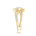 Certified Lab Grown Diamond Bypass Engagement Ring Lab - ( EF-VS ) - Rosec Jewels