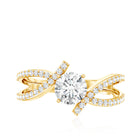 Certified Lab Grown Diamond Bypass Engagement Ring Lab - ( EF-VS ) - Rosec Jewels