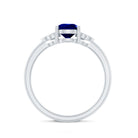 Rosec Jewels-Certified Lab Grown Blue Sapphire Teardrop Engagement Ring with Diamonds