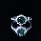 2 Carat Lab Grown Emerald Vintage Inspired Engagement Ring with Diamond AAAA - Rosec Jewels