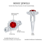 Lab Grown Ruby and Diamond Antique Looking Engagement Ring For Women AAAA - Rosec Jewels