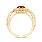 Lab Grown Ruby and Diamond Antique Looking Engagement Ring For Women AAAA - Rosec Jewels