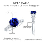 Vintage Style 2.7 Carat Lab Grown Blue Sapphire Engagement Ring with Diamond AAAA - Rosec Jewels