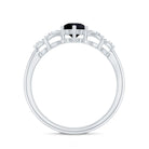 Certified 0.84 Carat Lab Grown Black Diamond Solitaire Engagement Ring with White Diamond AAAA ( Synthetic ) - Rosec Jewels