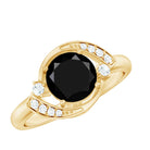 2 Carat Lab Grown Black and White Diamond Engagement Ring for Women AAAA ( Synthetic ) - Rosec Jewels