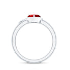 6 MM Lab Grown Ruby Heart Engagement Ring with Diamond Halo AAAA - Rosec Jewels