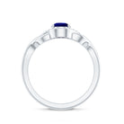 Certified 1.6 Carat Lab Grown Blue Sapphire Diamond Teardrop Engagement Ring with Crossover Shank AAAA - Rosec Jewels