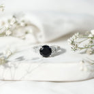 Lab Grown Black Diamond Solitaire Engagement Ring AAAA ( Synthetic ) - Rosec Jewels