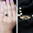 Lab Grown Black Diamond Solitaire Engagement Ring AAAA ( Synthetic ) - Rosec Jewels