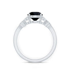 Certified 2 Carat Lab Grown Black Diamond Solitaire Engagement Ring with White Diamond AAAA ( Synthetic ) - Rosec Jewels