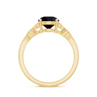 Certified 2 Carat Lab Grown Black Diamond Solitaire Engagement Ring with White Diamond AAAA ( Synthetic ) - Rosec Jewels