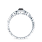 Vintage Looking 1 Carat Lab Grown Black and White Diamond Engagement Ring AAAA ( Synthetic ) - Rosec Jewels