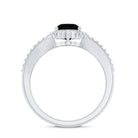 Rosec Jewels-Vintage Style 1.9 Carat Lab Grown Black Diamond Oval Engagement Ring with Diamond Halo