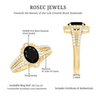 Rosec Jewels-Vintage Style 1.9 Carat Lab Grown Black Diamond Oval Engagement Ring with Diamond Halo