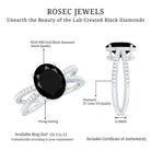 4.2 Carat Lab Grown Black Diamond Statement Engagement Ring with White Diamond AAAA ( Synthetic ) - Rosec Jewels