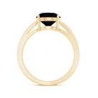 4.2 Carat Lab Grown Black Diamond Statement Engagement Ring with White Diamond AAAA ( Synthetic ) - Rosec Jewels