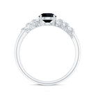 Rosec Jewels-Lab Grown Black Diamond Solitaire Promise Ring With Diamond